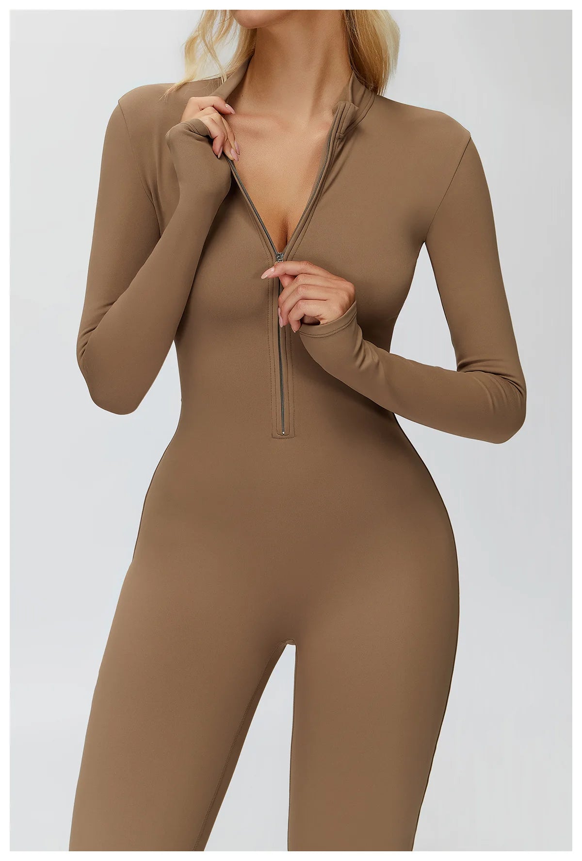 Winter Yoga Suit Gym Set Women Tracksuit Thicken Sportswear Zipper Fitness Long Sleeved Sports Jumpsuit Push Up Workout Clothes