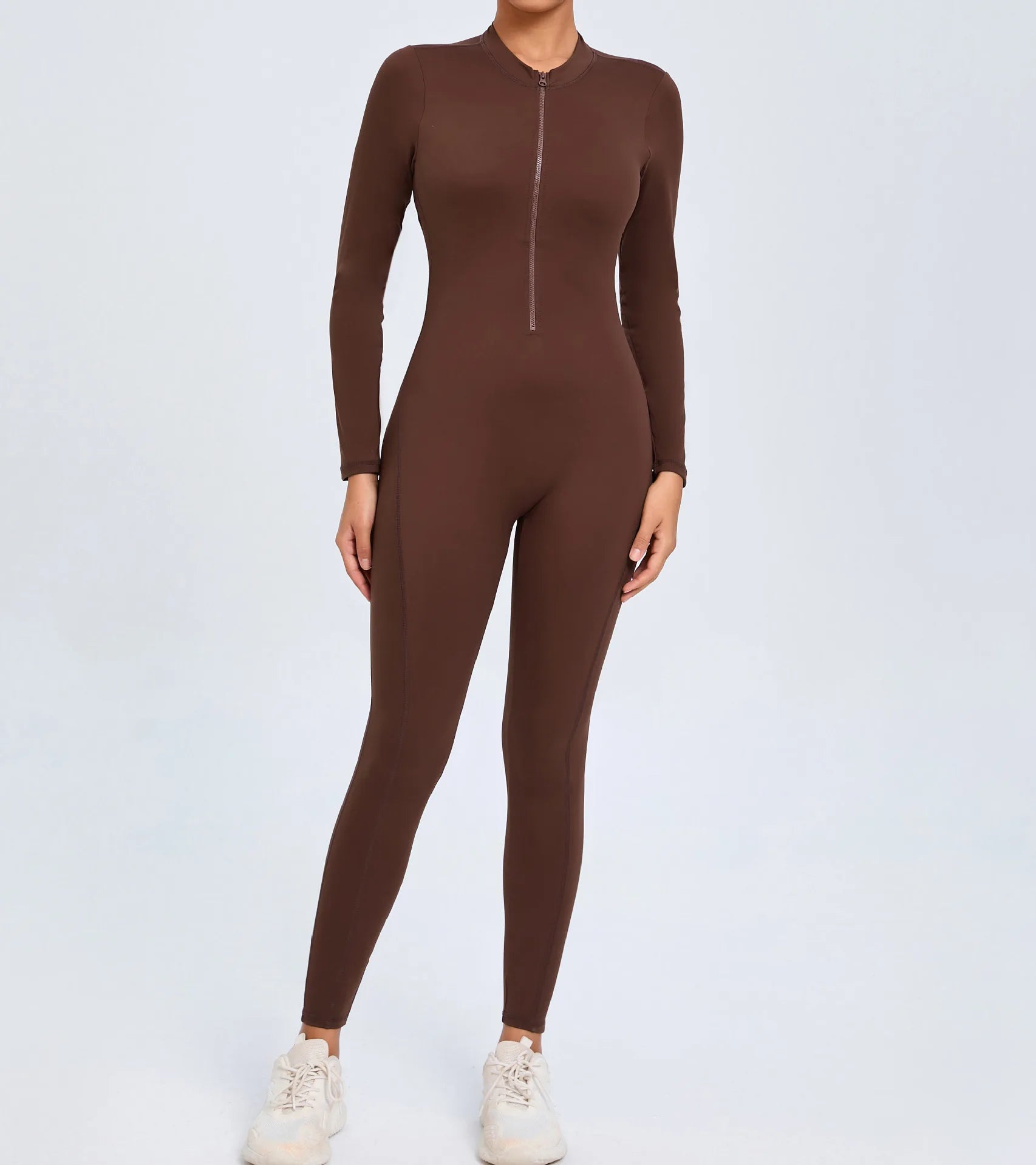 Backless Rompers Yoga Long Sleeved Women's Sportswear Gym Zipper Jumpsuits Workout Bodysuit Fitness One-piece Skin-tight Garment