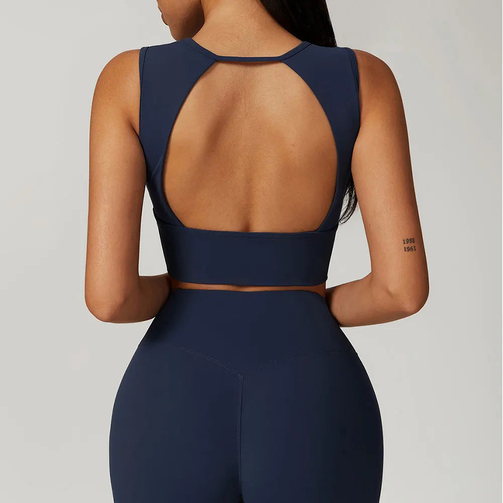 Sexy Sports Bras Women Fitness Vest High Strength Sports Top Backless Yoga Bra Running Fitness Breathable Shockproof Yoga Bra