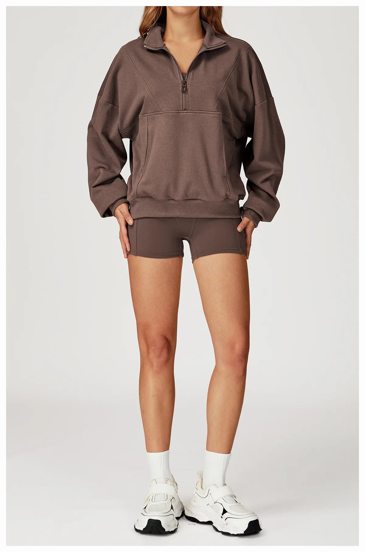 Winter Casual Hoodie Zipper Long Sleeved Women's Top Windproof and Warm Loose Hoodie Women's Outdoor Running Sportswear
