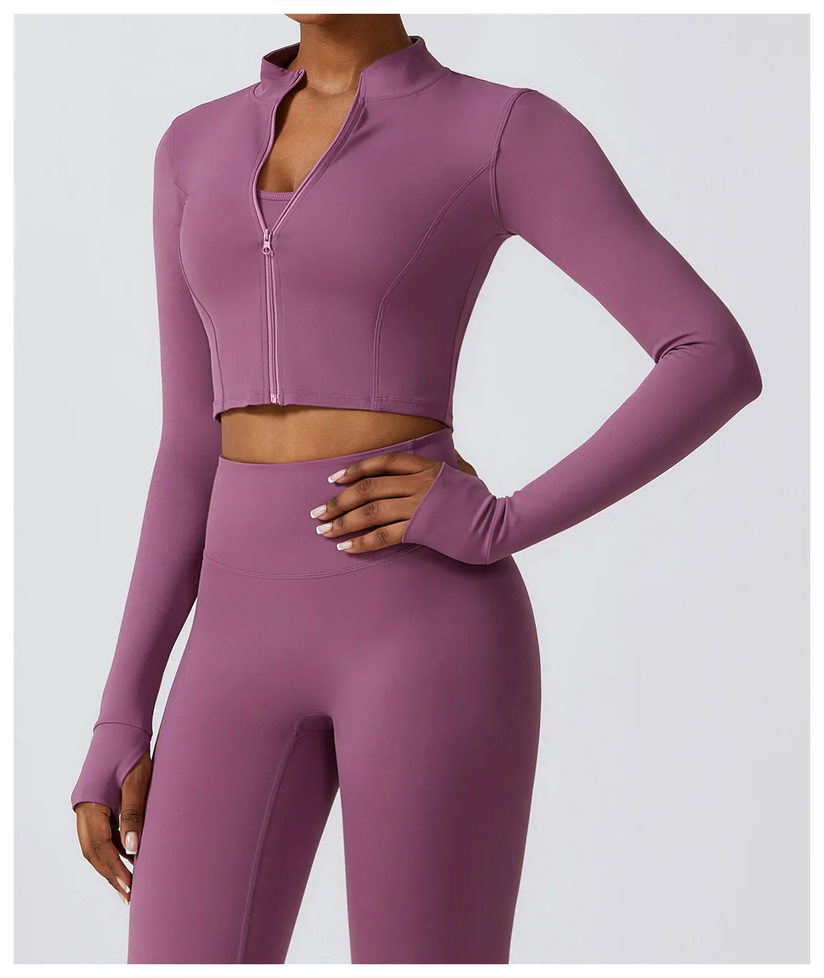 Women's Long Sleeve Top Zipper Jacket Yoga Shirts Running T-Shirt Workout Fitness Gym Sports Top Training Crop Top Clothes