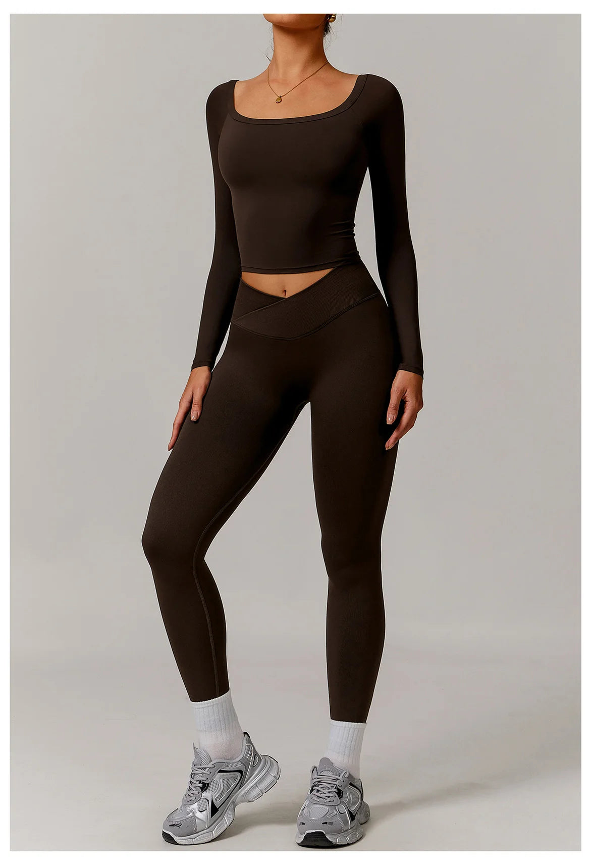 2 Pieces Yoga Suit Sports Set Women Athletic Wear Gym Set Women Tracksuit Running Workout Long Sleeve Sports Shirt Yoga Clothing