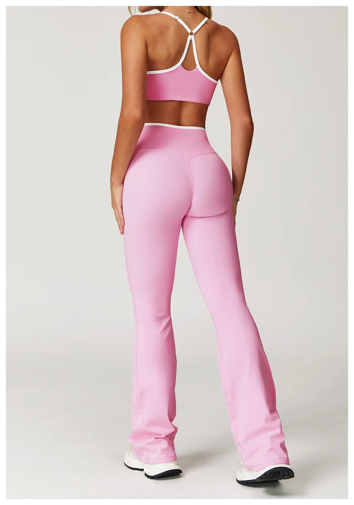 Women's Clothes Yoga Set 2 Pieces Workout Tracksuit Sportswear Gym Clothing High Waist Bell-bottoms Sexy Fitness Bta Sports Suit