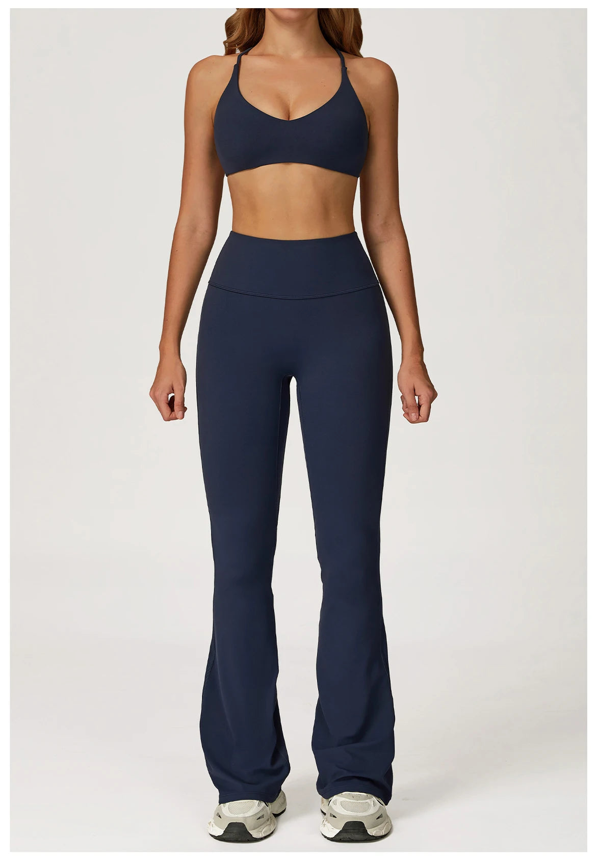 Women Yoga Set 2PCS Sportswear Push Up Workout Clothes Athletic Wear Gym Legging Fitness Bra Crop Top Long Sleeve Sports Suits