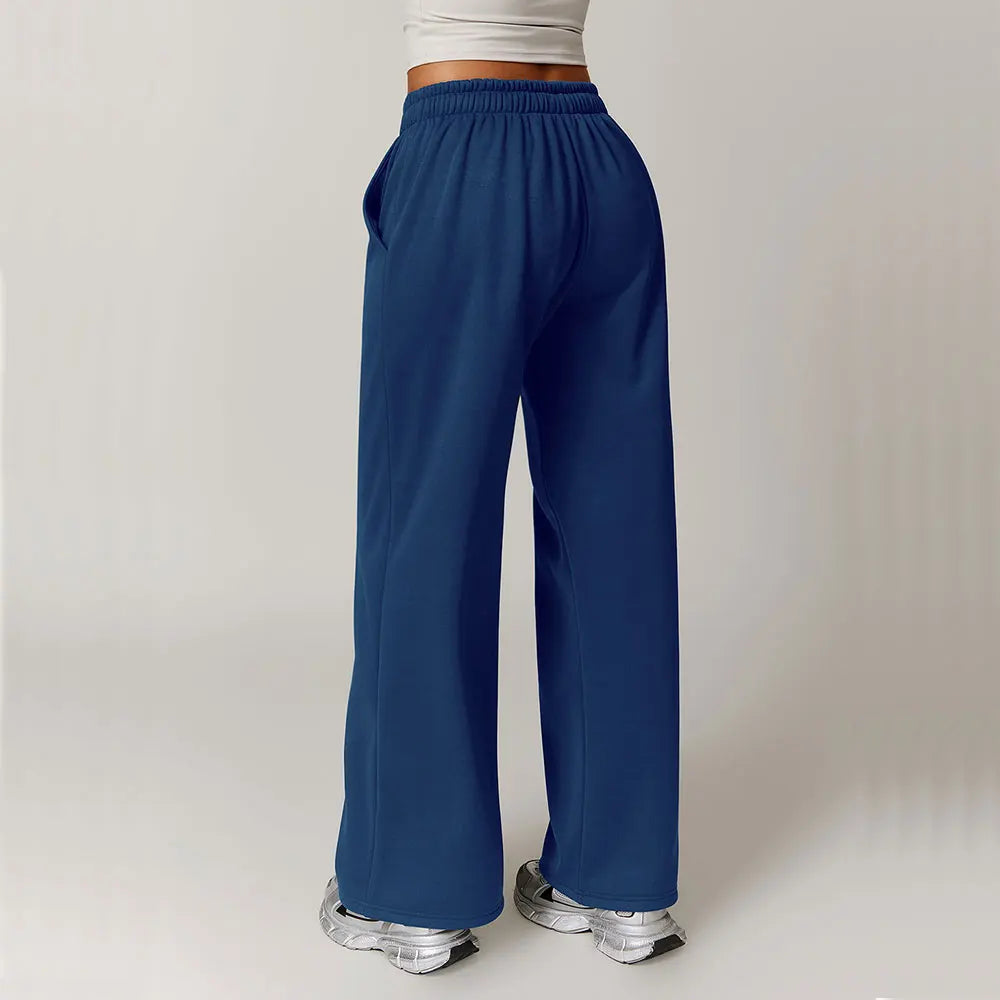 Winter Plush Loose Sports Sweatpants for Women Straight Leg Pants Warm Casual Pants Running Sports Pants for Women