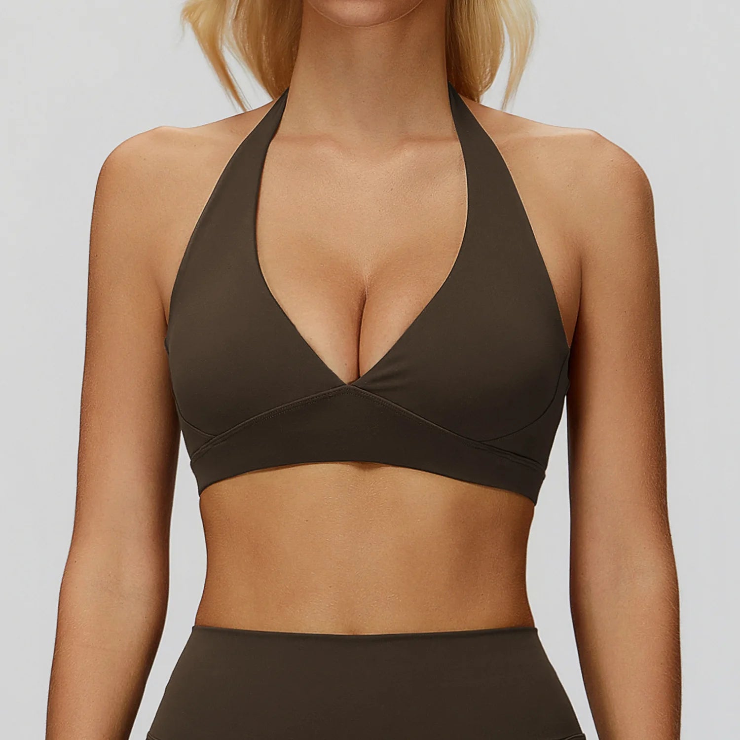 Women Impact Sports Bra Seamless Halter Top High Support Push-up Open Back Gym wear Fitness Push Up Yoga Bra Workout Underwear
