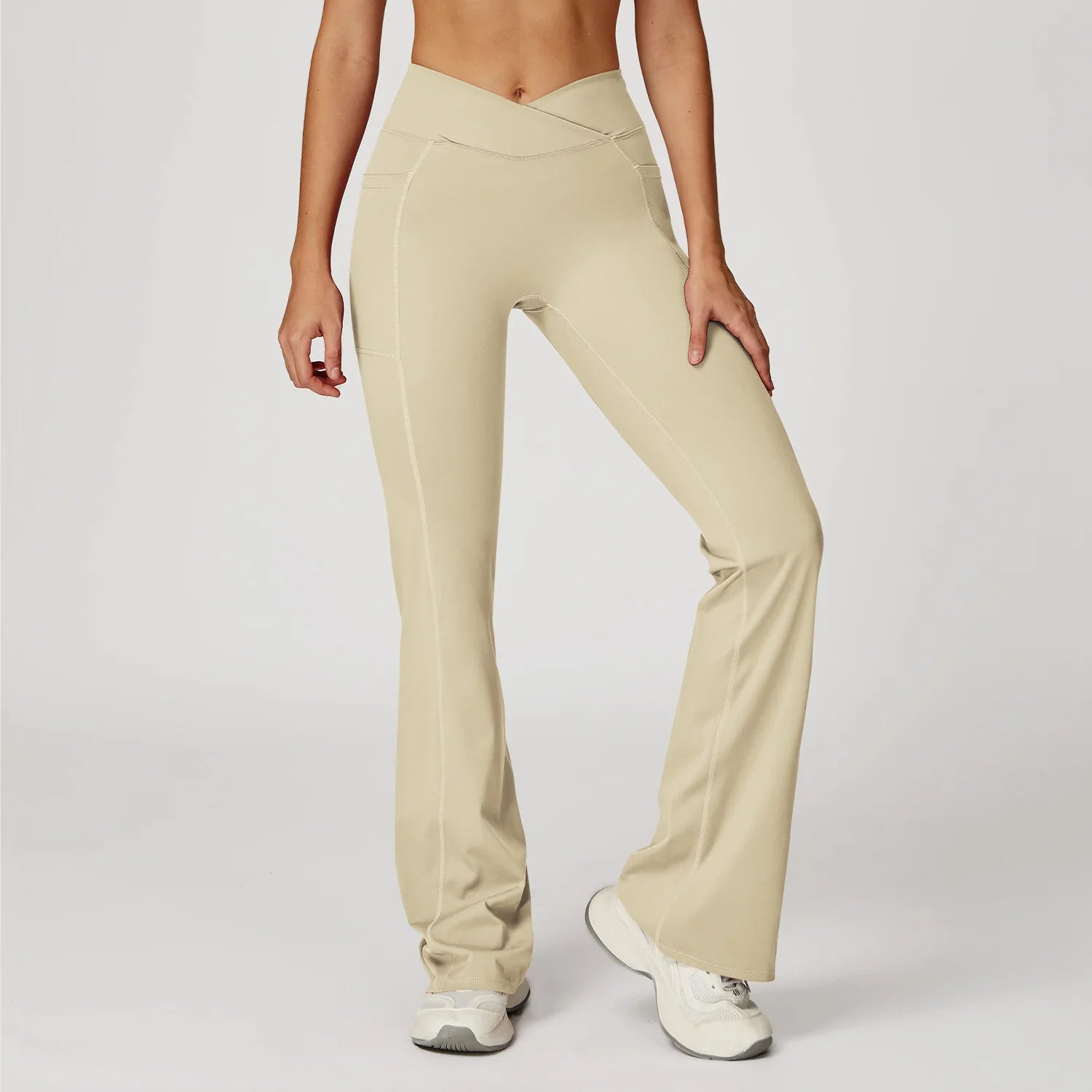 Women Flare Leggings Yoga Pants Bell-bottoms Yoga Trousers High Waist Fitness Pants Stretch Gym Casual Sports Wide Leg Pants
