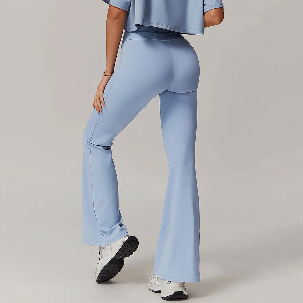 Yoga Pants Sport Leggings Women Bell-bottoms High Waist Wide Leg Pants Push Up Woman Tights Fitness Workout Legging Gym Clothing