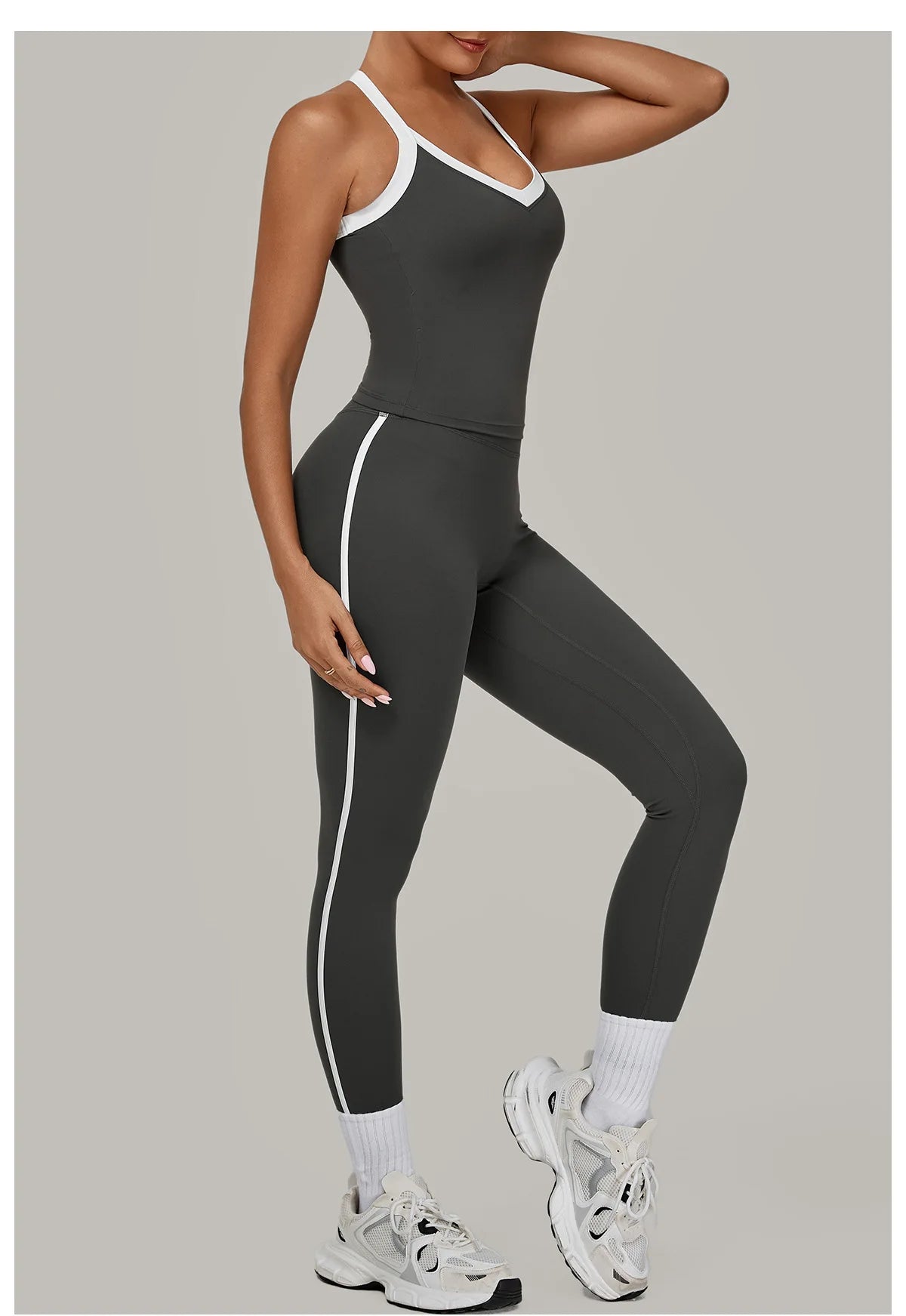 2 Pieces Yoga Set Women's Tracksuit Workout Clothes Sportswear Gym Clothing High Waist Leggings Fitness Bra Push Up Sports Suits