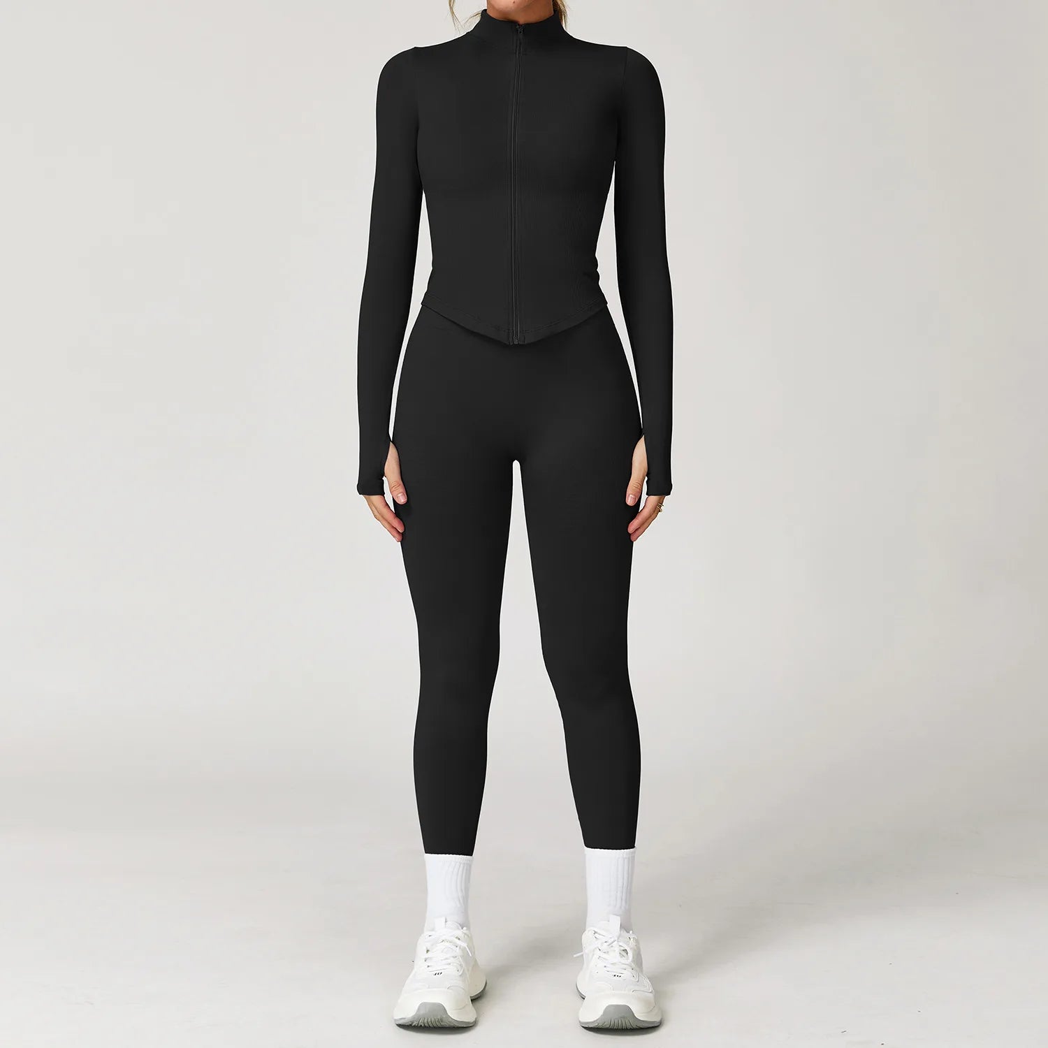 2PCS Seamless Women Tracksuit Yoga Set Workout Outfit Sportswear Gym Clothing Fitness Long Sleeve High Waist Legging Sports Suit