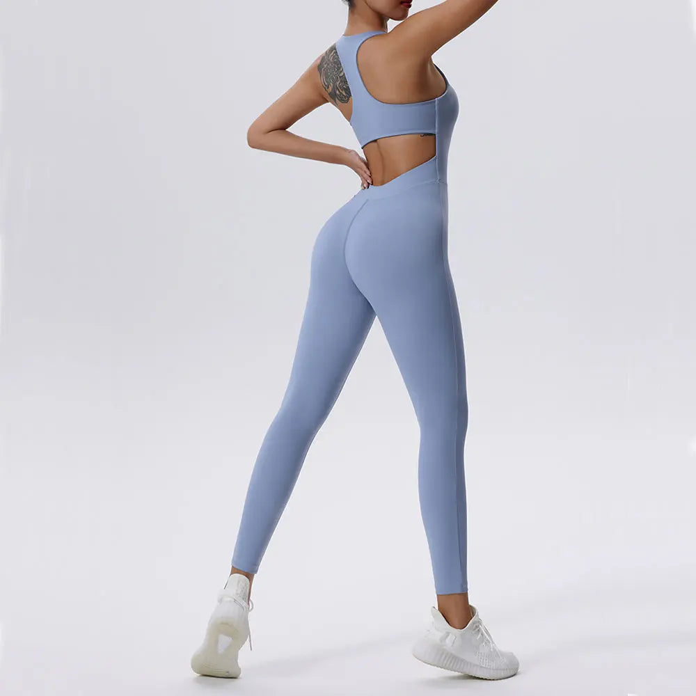 Zipper Yoga Set Women's Tracksuit Yoga Jumpsuits One Piece Workout Bodysuits Rompers Sportswear Gym Set Workout Clothes Women