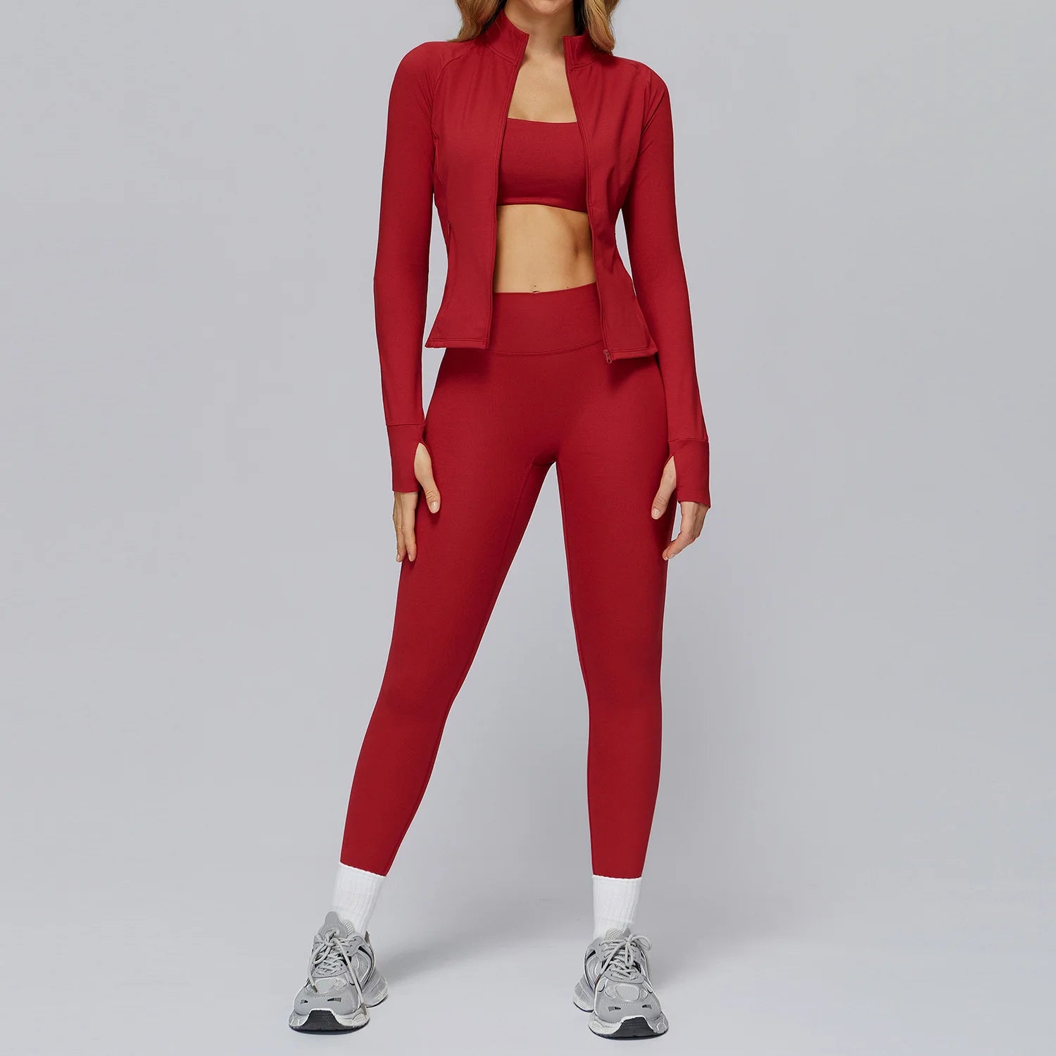 Yoga Suit 2/3PCS Sports Set Gym Set Women Tracksuit Running Workout Clothes Long Sleeve Sports Bra Athletic Wear Yoga Clothing