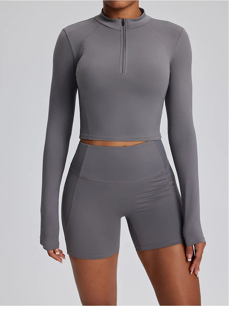 2PCS Yoga Suit Gym Set Women Clothes Running Tracksuit Workout Long Sleeve High Waist Bell-bottoms Sports Shirt Yoga Clothing