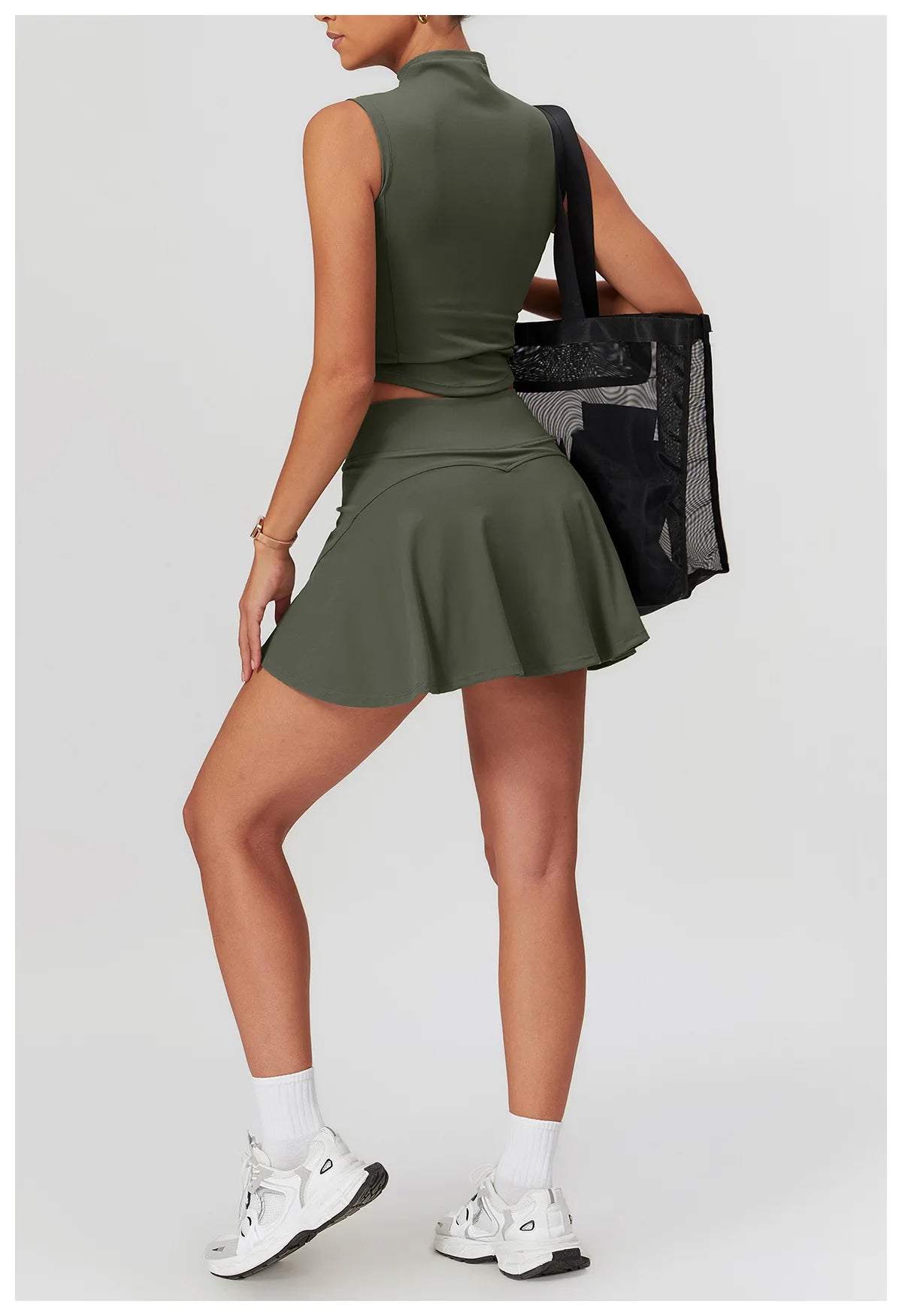 High Waist Sports Skirt Women Culottes Yoga Fitness Tennis Lining Anti Light Running Quick Drying Skirt Suitable Running Yoga