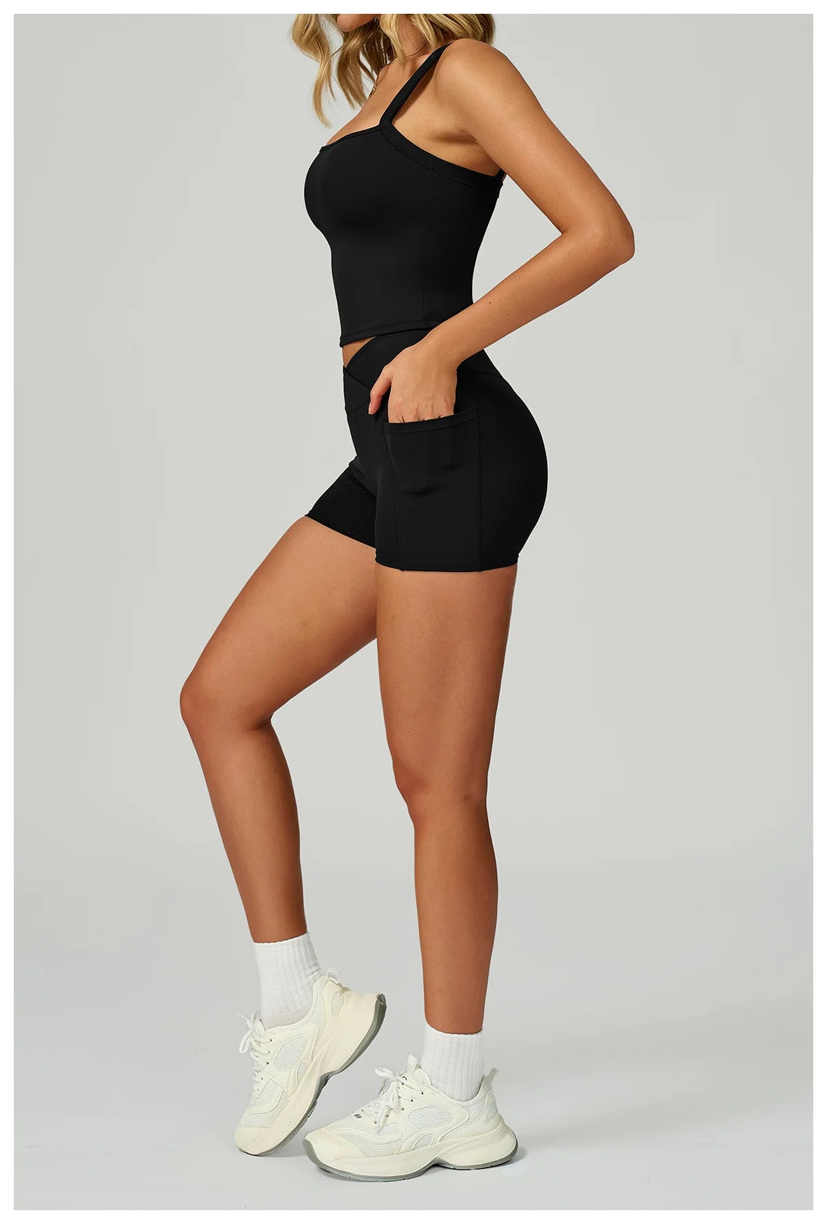 Cross Waist Head Yoga Shorts High Waist Workout Fitness Lift Butt Fitness Tights Gym Running Body Shaper Pants Casual Sportswear