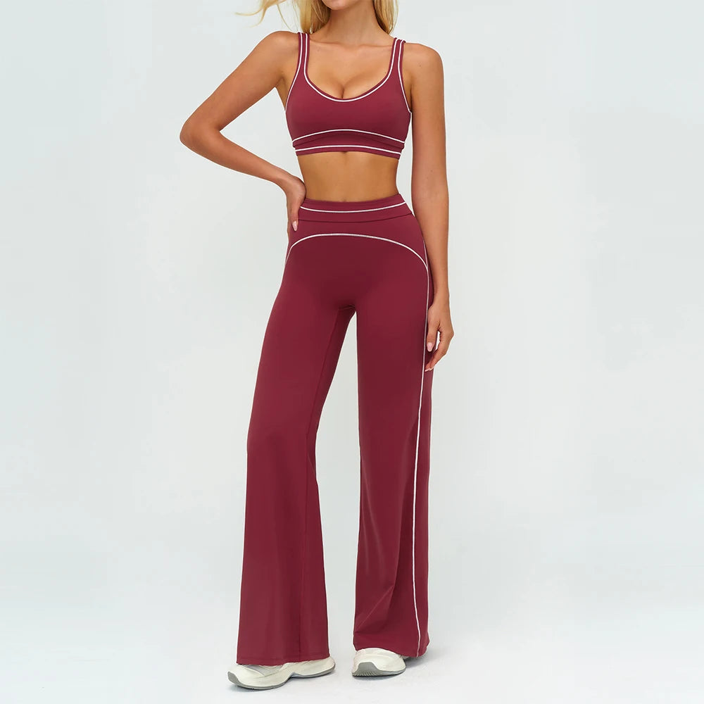 Women's Tracksuit Yoga Set 2PCS Sport Suit Gym Wear Workout Clothes Gym Outfits High Waist Legging Fitness Bra Set Sports Suits