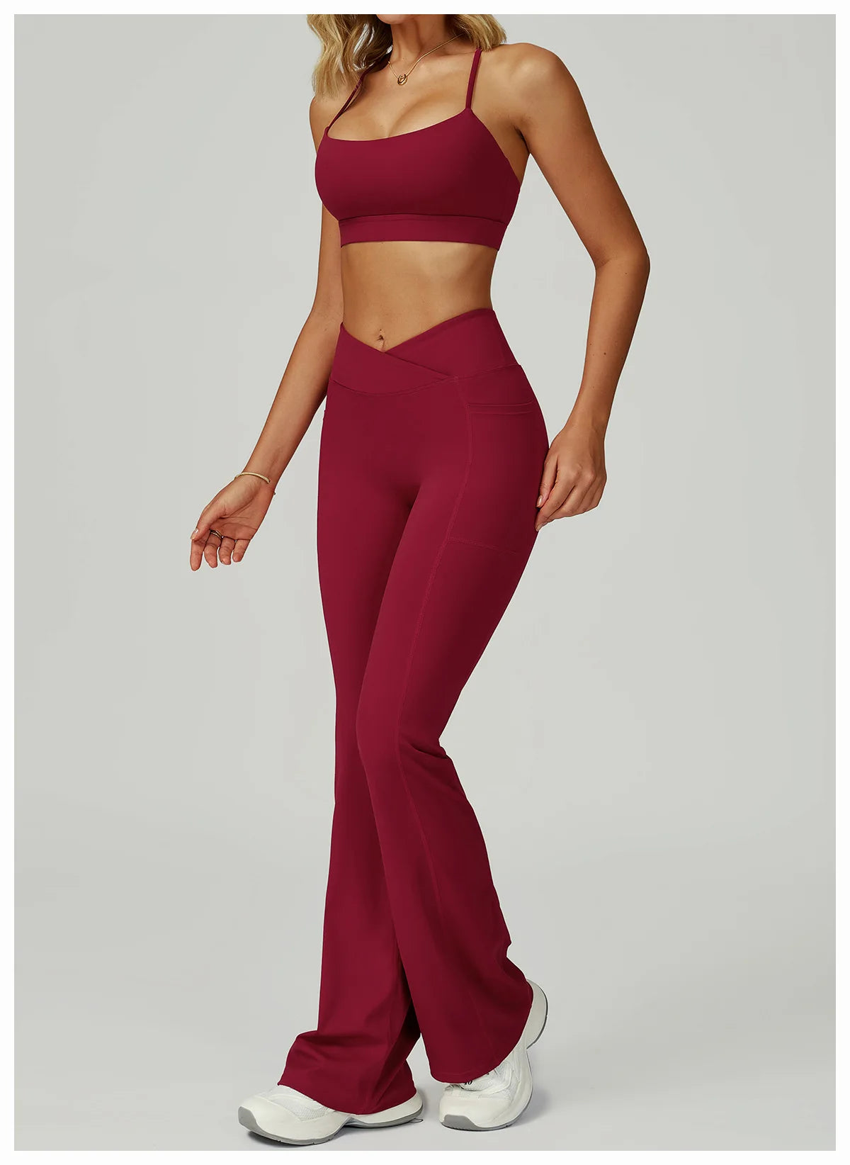 Women Flare Leggings Yoga Pants Bell-bottoms Yoga Trousers High Waist Fitness Pants Stretch Gym Casual Sports Wide Leg Pants