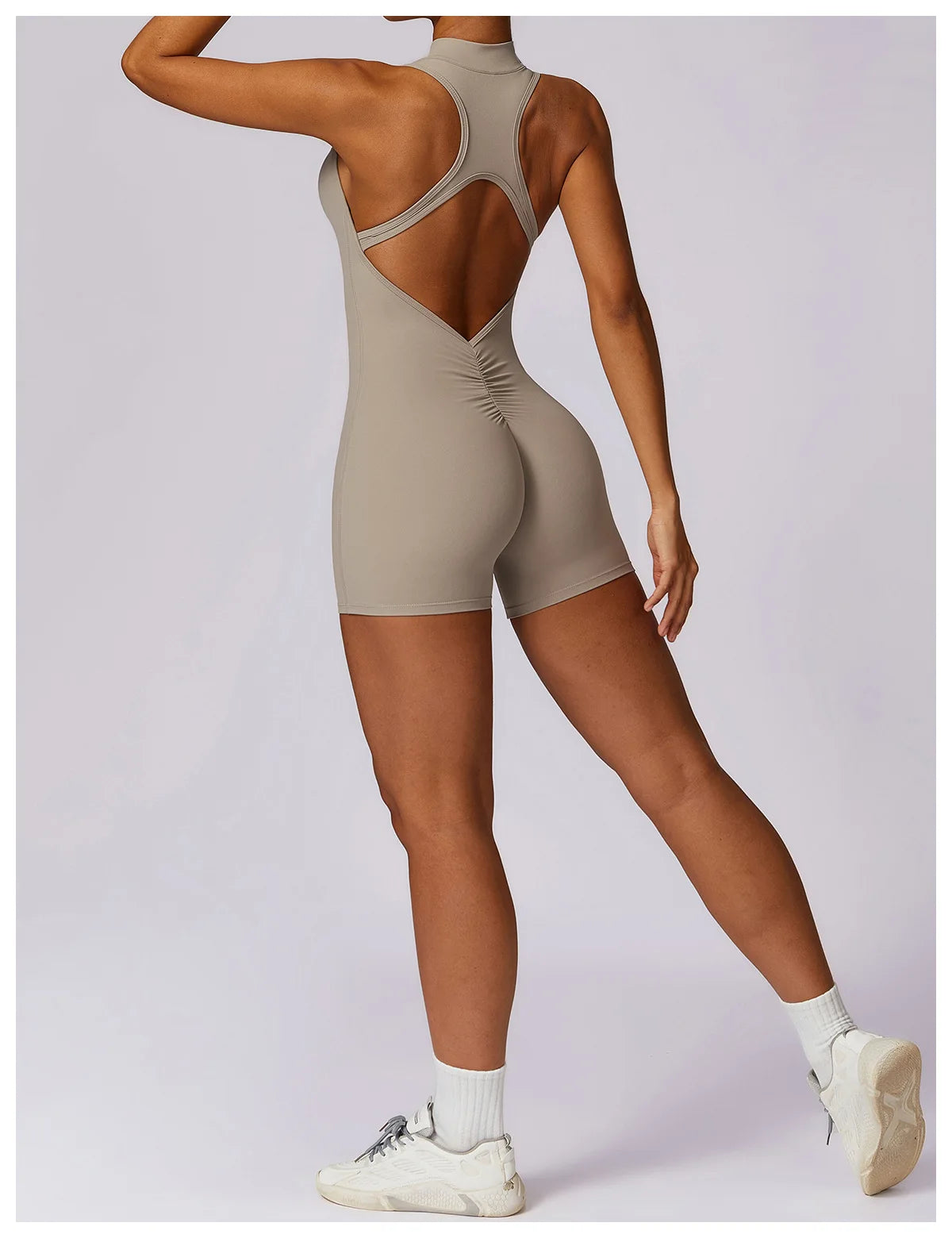 Scrunch Sports Overalls Gym Jumpsuit Women's Fitness Suit Short Sets for Woman Tracksuit Yoga Clothing Zipper Workout Sportswear