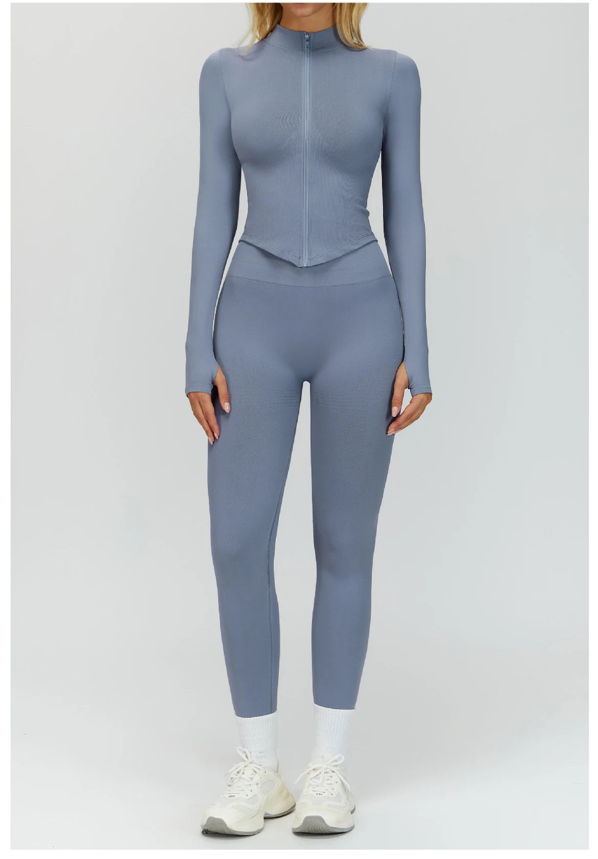 Seamless Yoga Set 3PCS Women Sportswear Workout Clothes Athletic Wear Gym Legging Fitness Bra Crop Top Long Sleeve Sports Suits