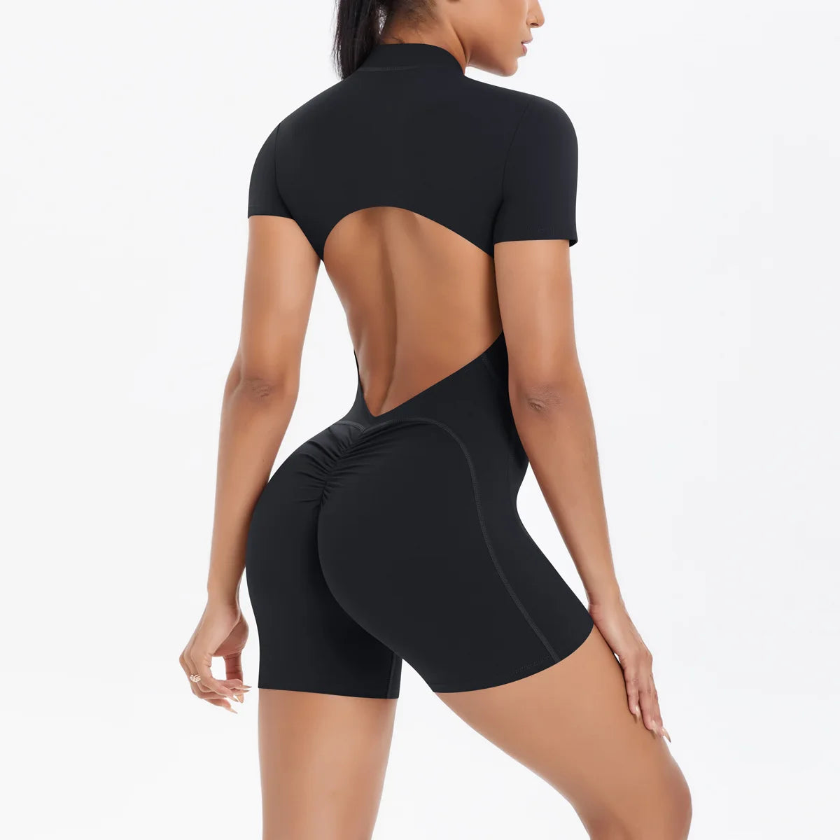 Gym Set Women Yoga Suit Sportswear Women Tracksuit Sports Jumpsuit Fitness Rompers Short Sleeves Push Up Set Workout Bodysuits
