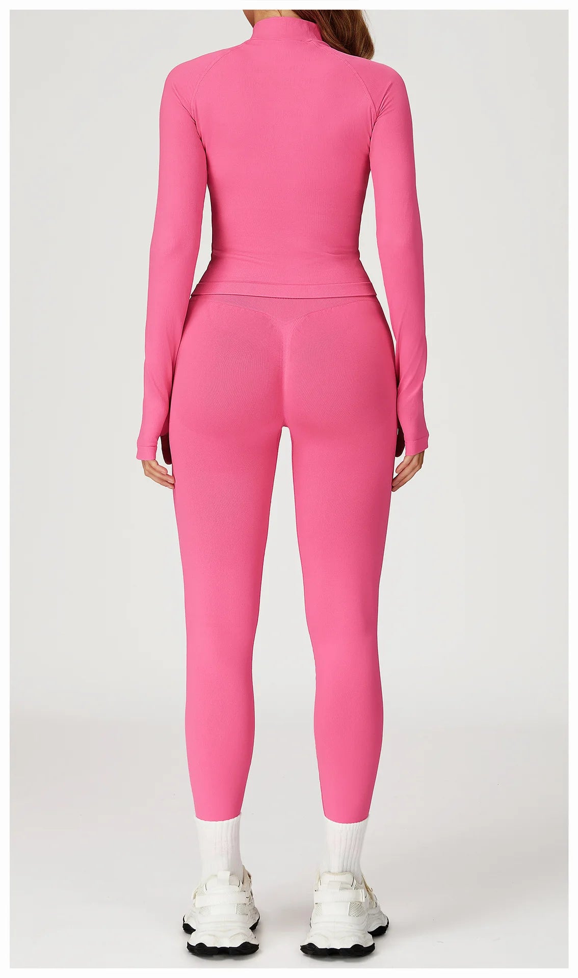 2PCS Seamless Yoga Set Gym Clothes Athletic Wear Women Fitness Set Tracksuits Sports Long Sleeved Gym Suit Leggings Sportswear
