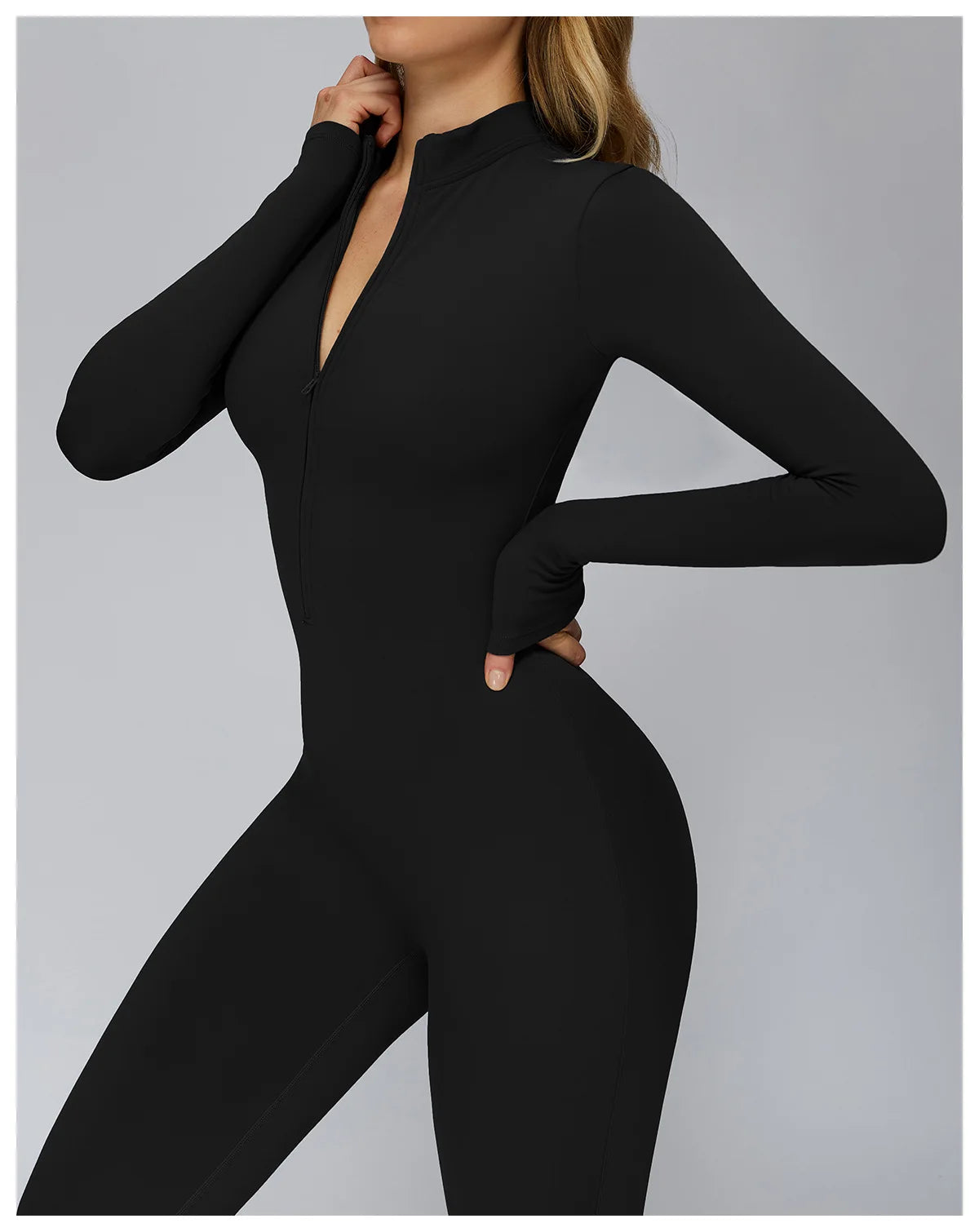Winter Fleece Jumpsuit Women Tracksuit Yoga Set Zipper Rompers Long Sleeved Fitness Sports Bodysuit Gym Push Up Workout Clothes