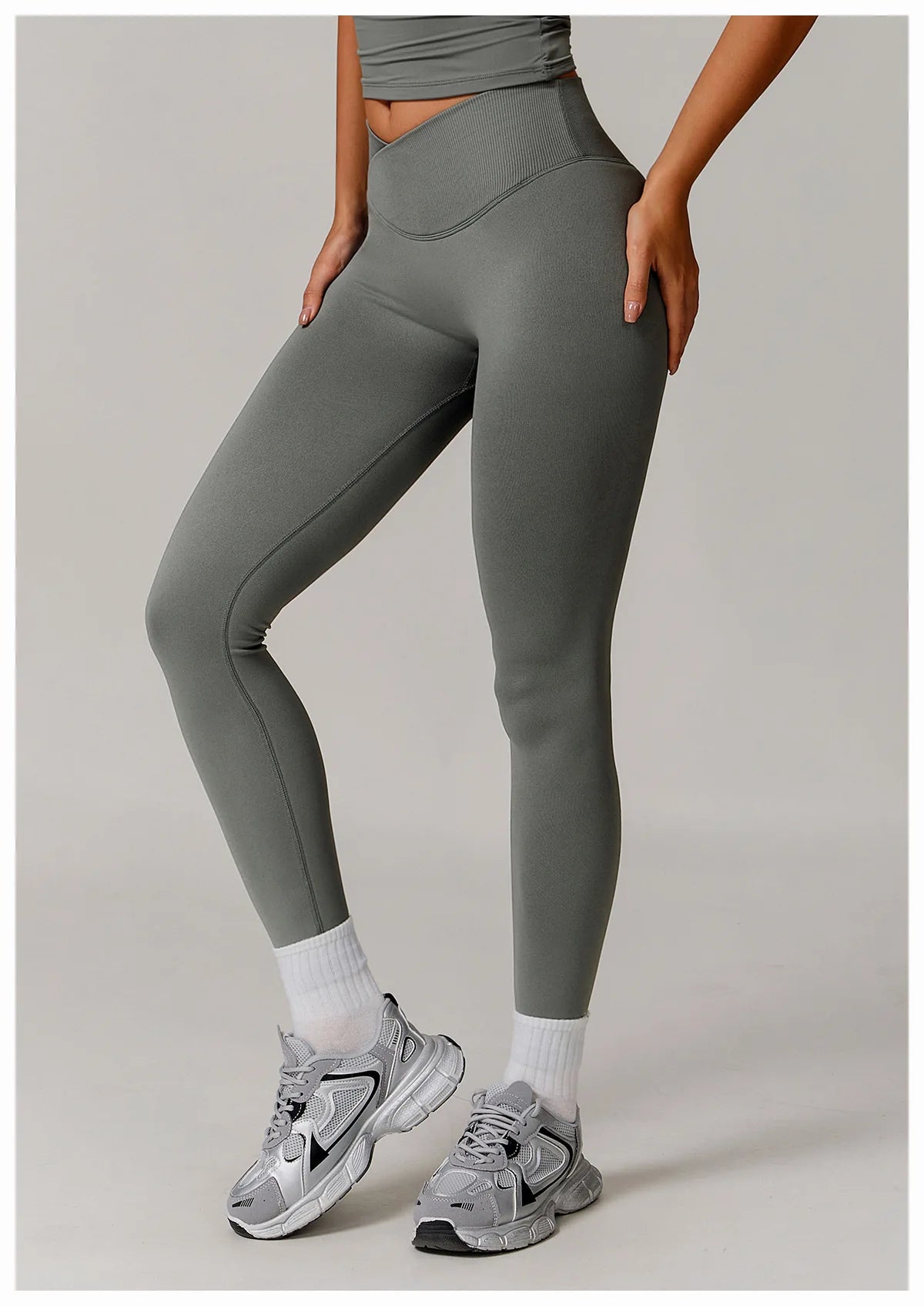 Seamless Yoga Leggings Women Fitness Leggings Running Cycling Pants Cross Waist Head Sports Legging High Waist Workout Gym Tight
