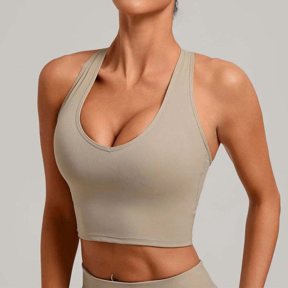 Sexy Sports Bra Anti-Sweat Fitness Top Women High Strength Yoga Bra Shockproof Crop Top Push Up Sport Underwear Gym Workout Top