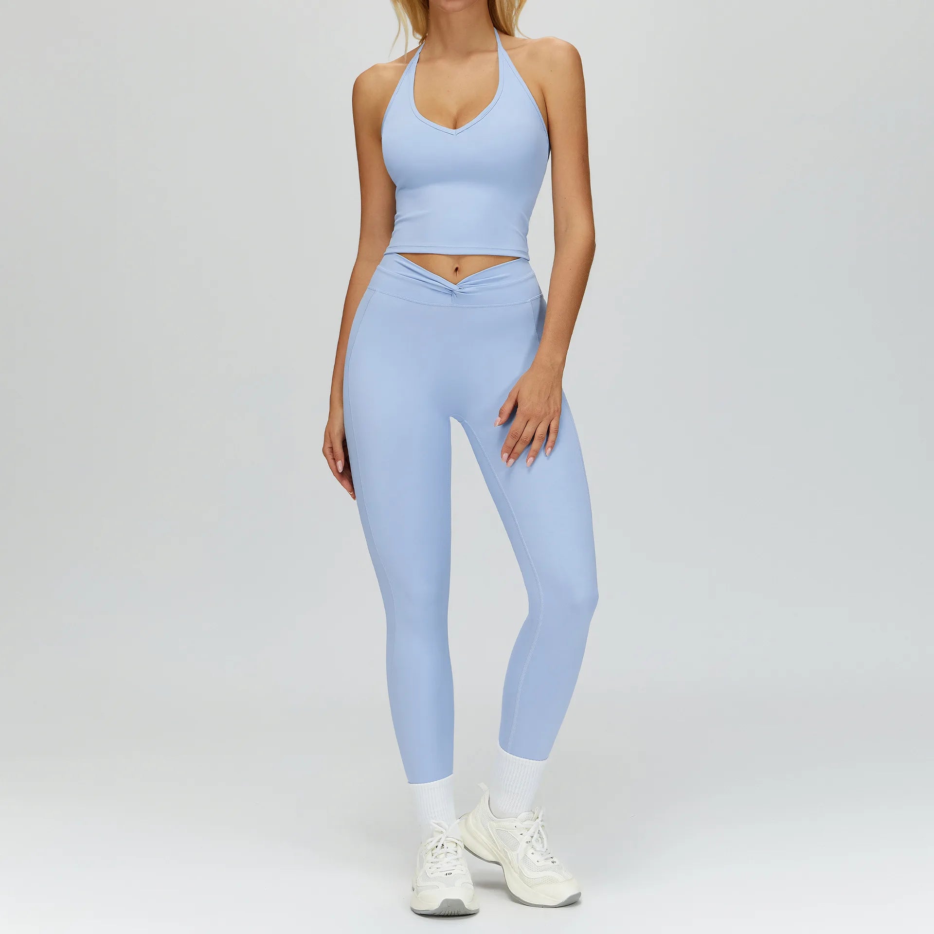 2PCS Yoga Clothes Women's Tracksuit Athletic Wear Fitness Suit Gym Outfits T-shirt Workout Sets Push Up Sports Bra Leggings Suit