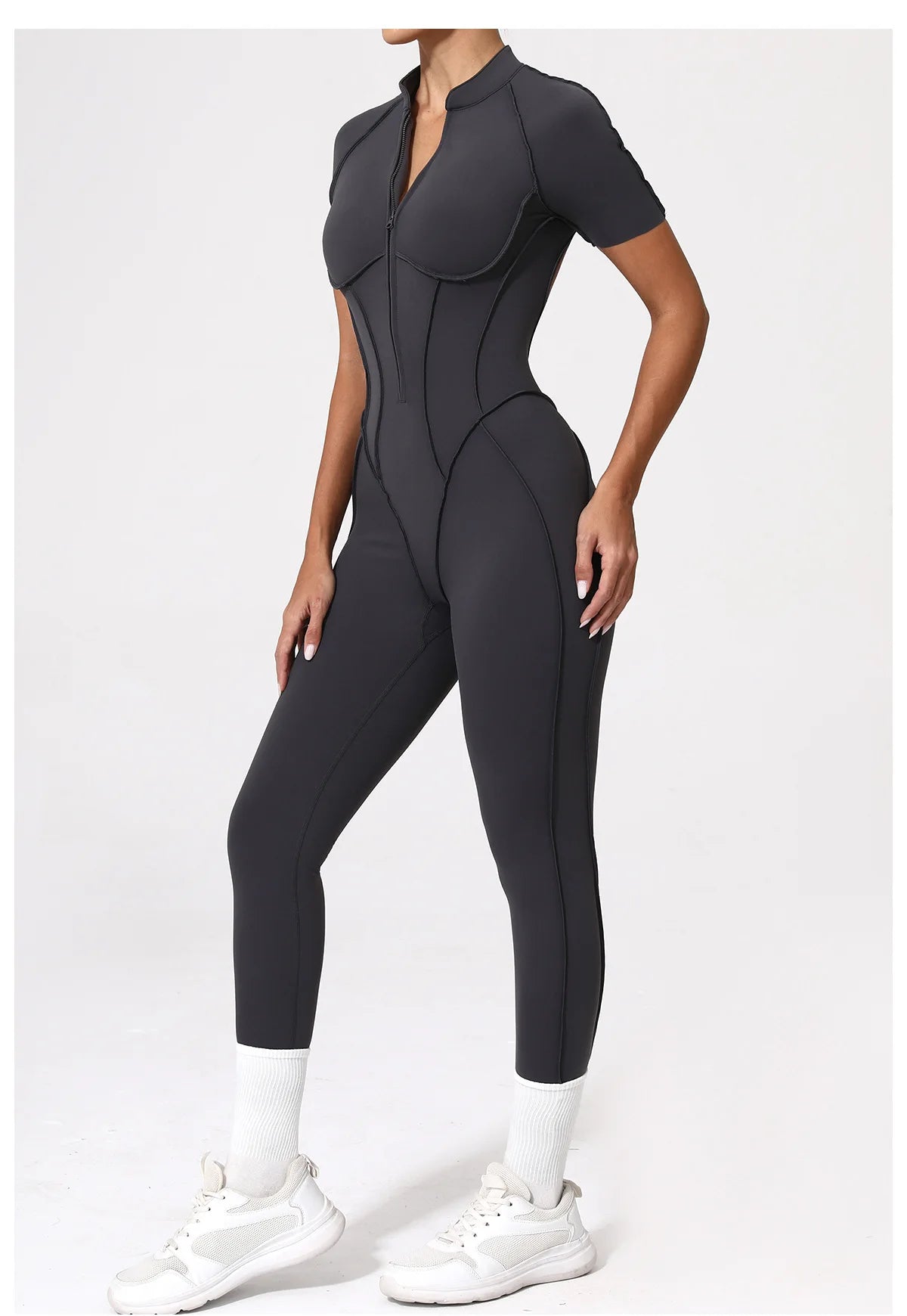 Gym Jumpsuit Women's Fitness Suit Zipper Long Sleeved Sets Sports Overalls for Woman Tracksuit Yoga Clothing Workout Sportswear