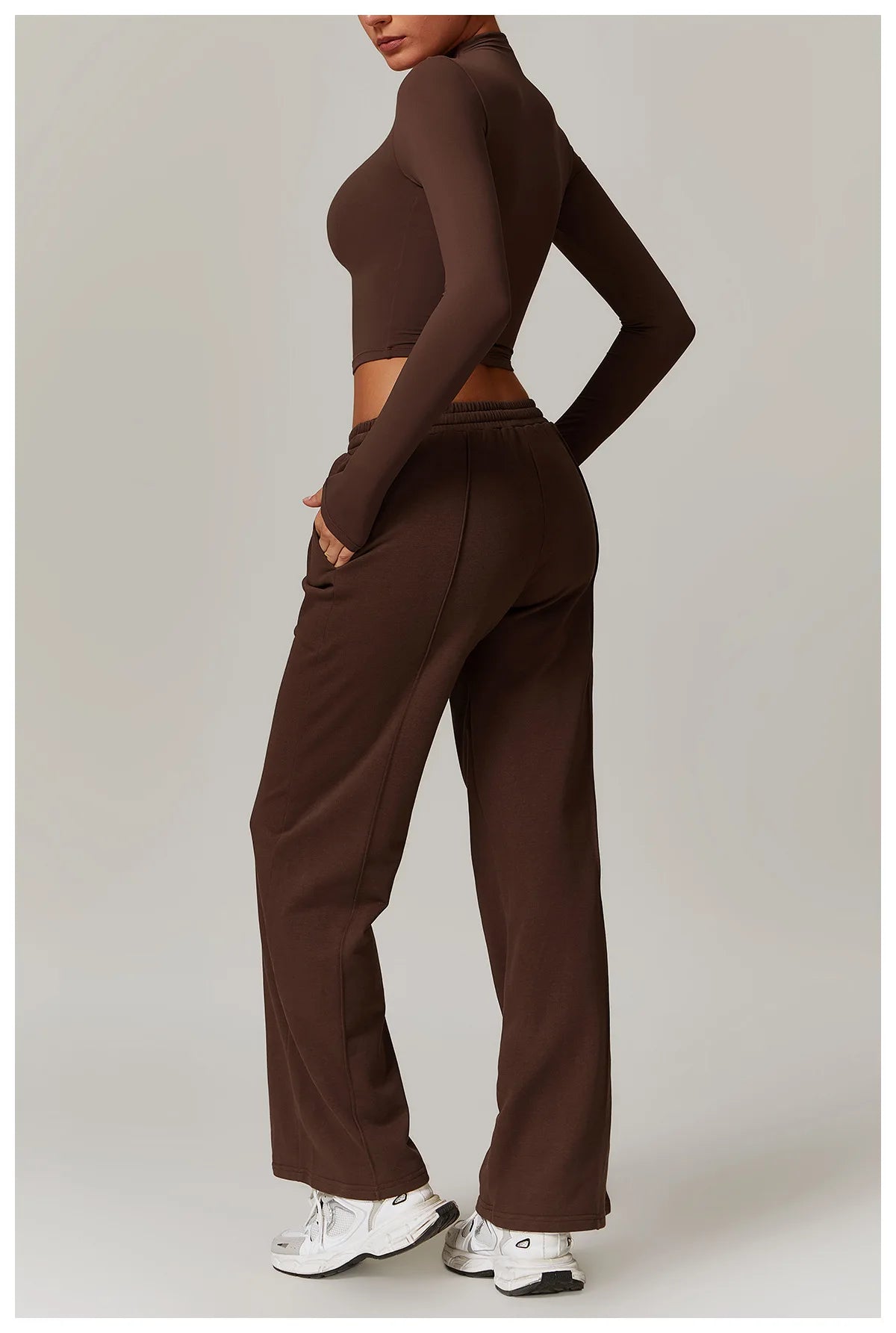 Winter High Waist Loose Fit Sports Sweatpants for Women Pocket Straight Leg Casual Pants Fitness Running Sports Pants for Women