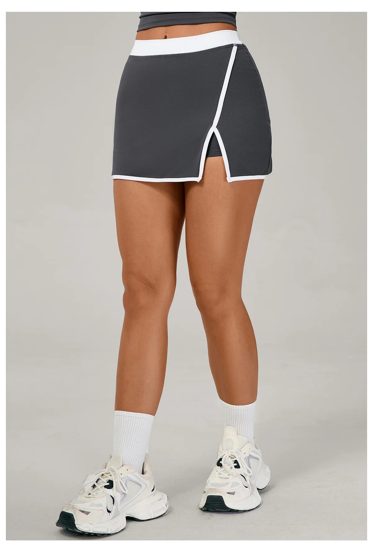 Color Blocking Sports Short Skirt Women's Yoga Short Skirt Tight Fitting Splicing Anti Glare Running Fitness Yoga Tennis Skirt
