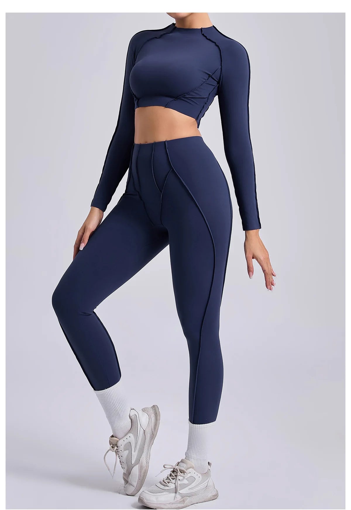 Yoga Set 2 Pieces Gym Clothes Sportswear Yoga Suits For Women Fitness Set Workout Tracksuits Sports Long Sleeved Gym Leggings