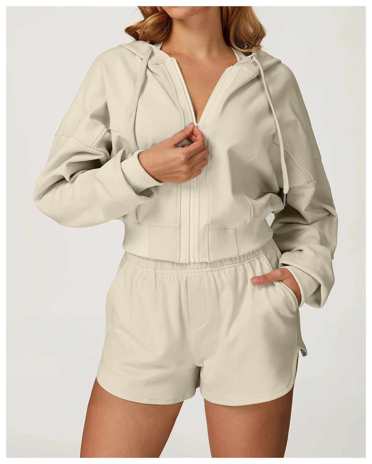 Winter Yoga Long Sleeved Women's Hooded Sweatshirt Zipper Windproof and Warm Casual Wweatshirt Women Outdoor Running Sportswear