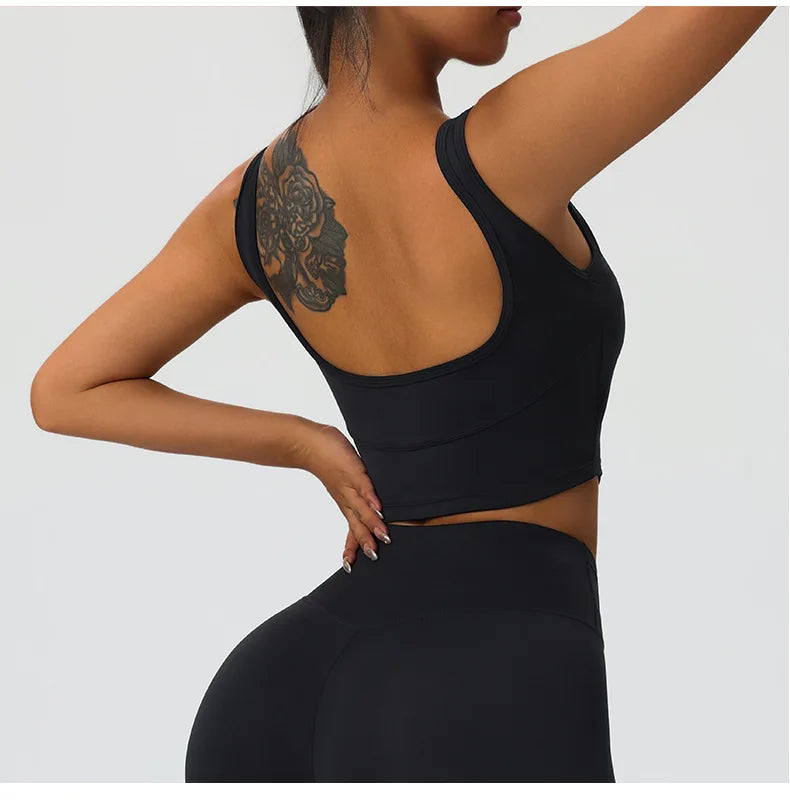 Women Backless Sports Bra Sexy Top Women Push Up Sport Bra Yoga Gym Crop Top Brassiere Fitness Top Sport Bra Breathable Bras
