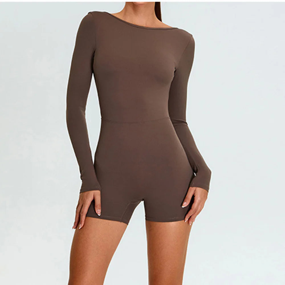 Yoga Suit Yoga Jumpsuit Long Sleeved Backless Rompers Sports Wear Gym Set Fitness Bodysuits Women Dance Running Workout Clothes