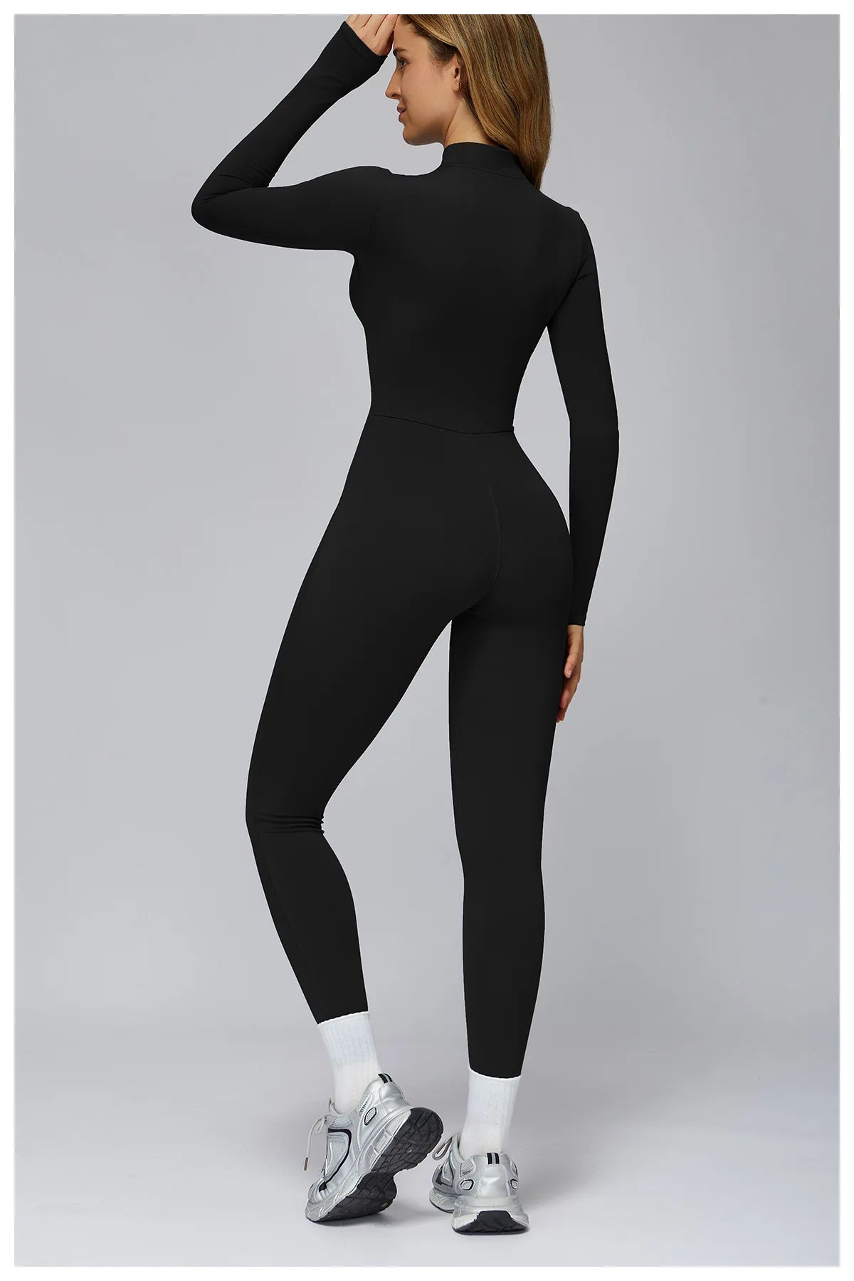 Winter Fleece Jumpsuit Women Tracksuit Yoga Set Zipper Rompers Long Sleeved Fitness Sports Bodysuit Gym Push Up Workout Clothes