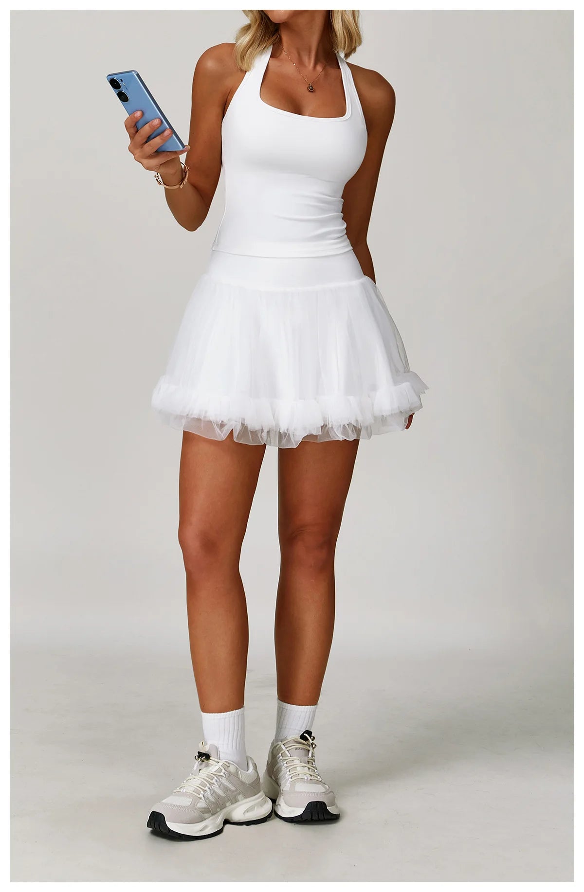 Summer Women's Yoga Short Skirt Anti Glare Short Skirt High Waist Tennis Skirt Casual A-line Half Skirt Mesh Sports Short Skirt