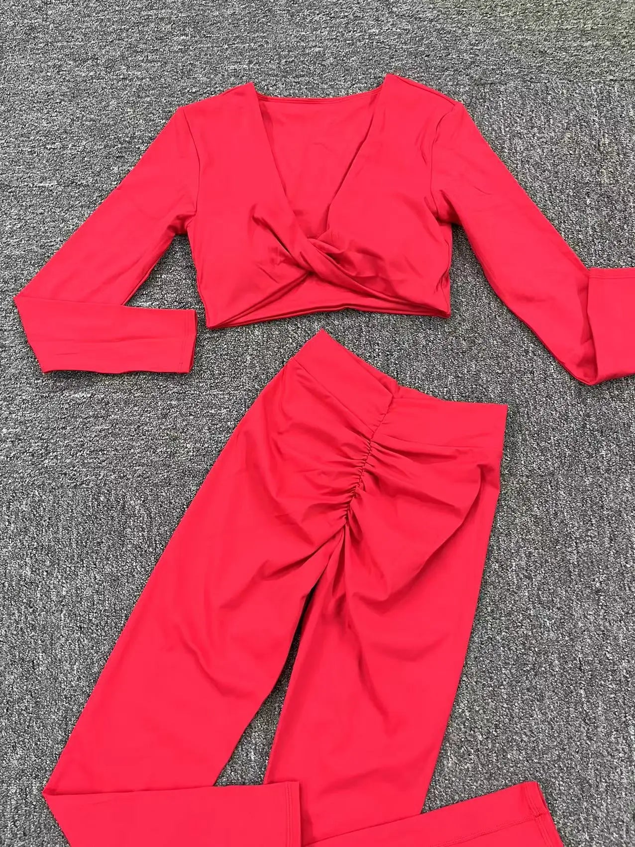Yoga Set 2PCS Women Tracksuit Workout Set Sportswear Gym Clothes Fitness Long Sleeve High Waist Leggings Set Sports Suit