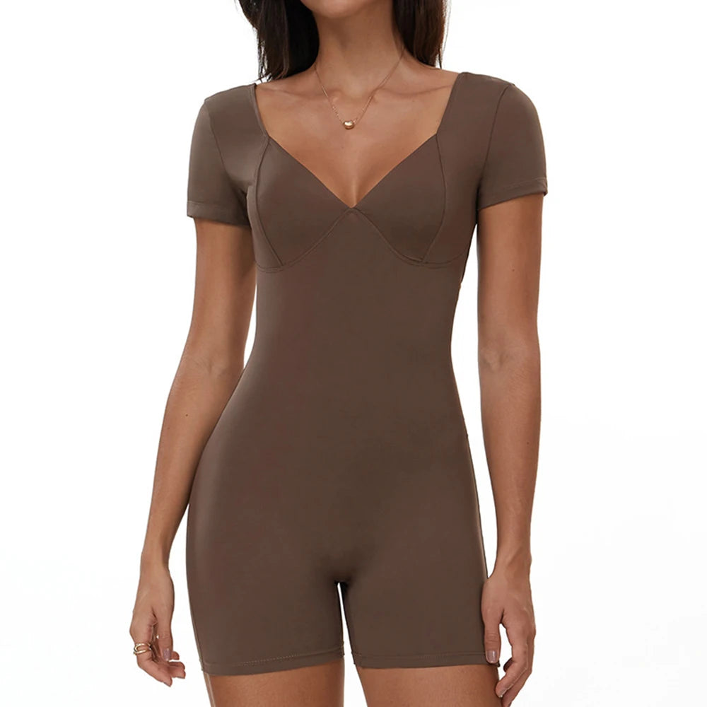 Yoga Jumpsuit Sexy Back V Rompers Gym Set Women Training Yoga Suit Sportswear Women Sports Jumpsuit Fitness Workout Bodysuits