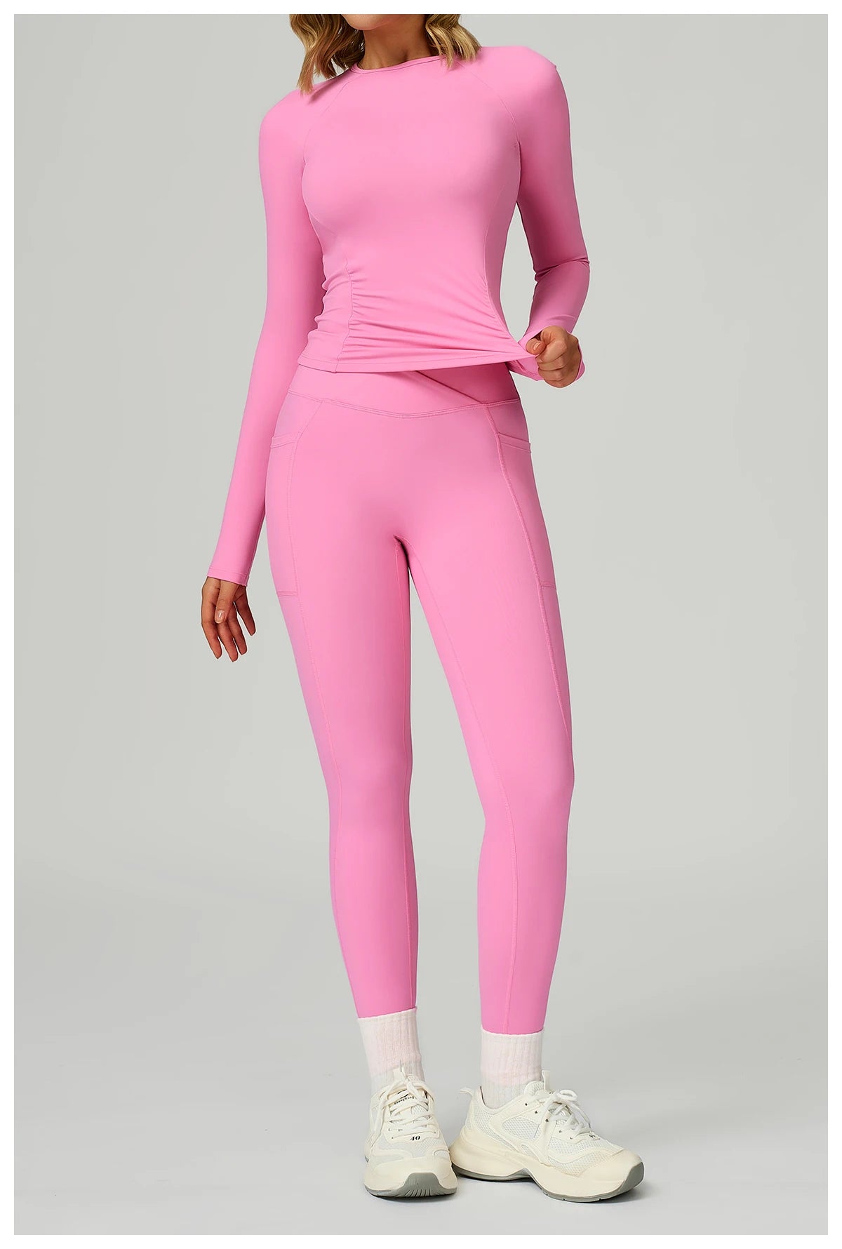 2 Pieces Yoga Suit Women Sports Set Quick-Drying Gym Set Women Tracksuit Running Workout Long Sleeve Sports Yoga Clothing
