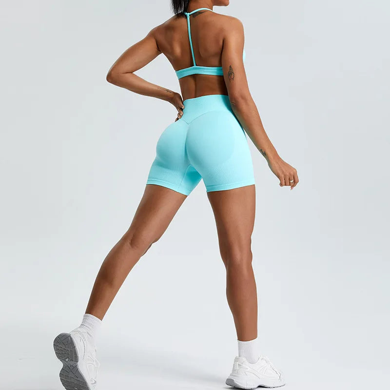 Workout Shorts for Women High Elastic Gym Shorts Seamless Push Up Fitness Sports Shorts Running Women Short Sports Yoga Leggings