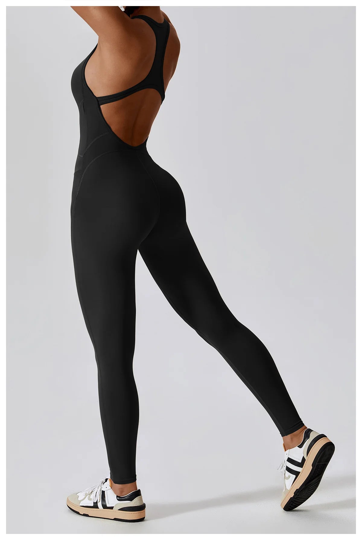 Open Back Jumpsuit for Women Workout Gym Romper Padded Yoga Set V Neck Gym Suit Backless Bodysuit Fitness Padded Gym Clothing