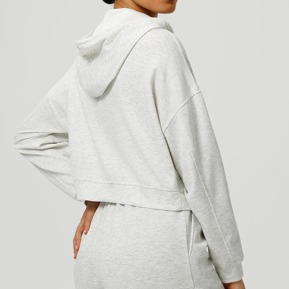 Autumn Loose Yoga Long Sleeved Hoodie Women's Hooded Sports Jacket Running Yoga Jacket Long Sleeved Jacket
