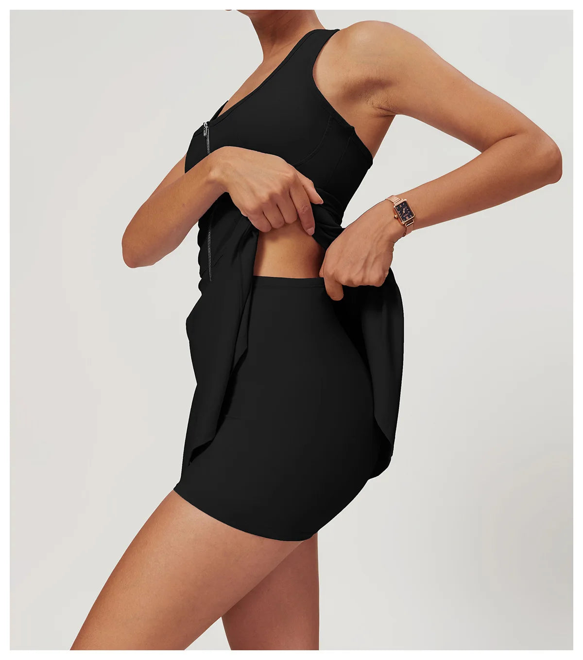 Zipper Sleeveless Yoga Bodysuit Women's Jumpsuits Skirt Yoga Set Gym Clothes Push-up Workout Tracksuit Dance Fitness Bodysuit