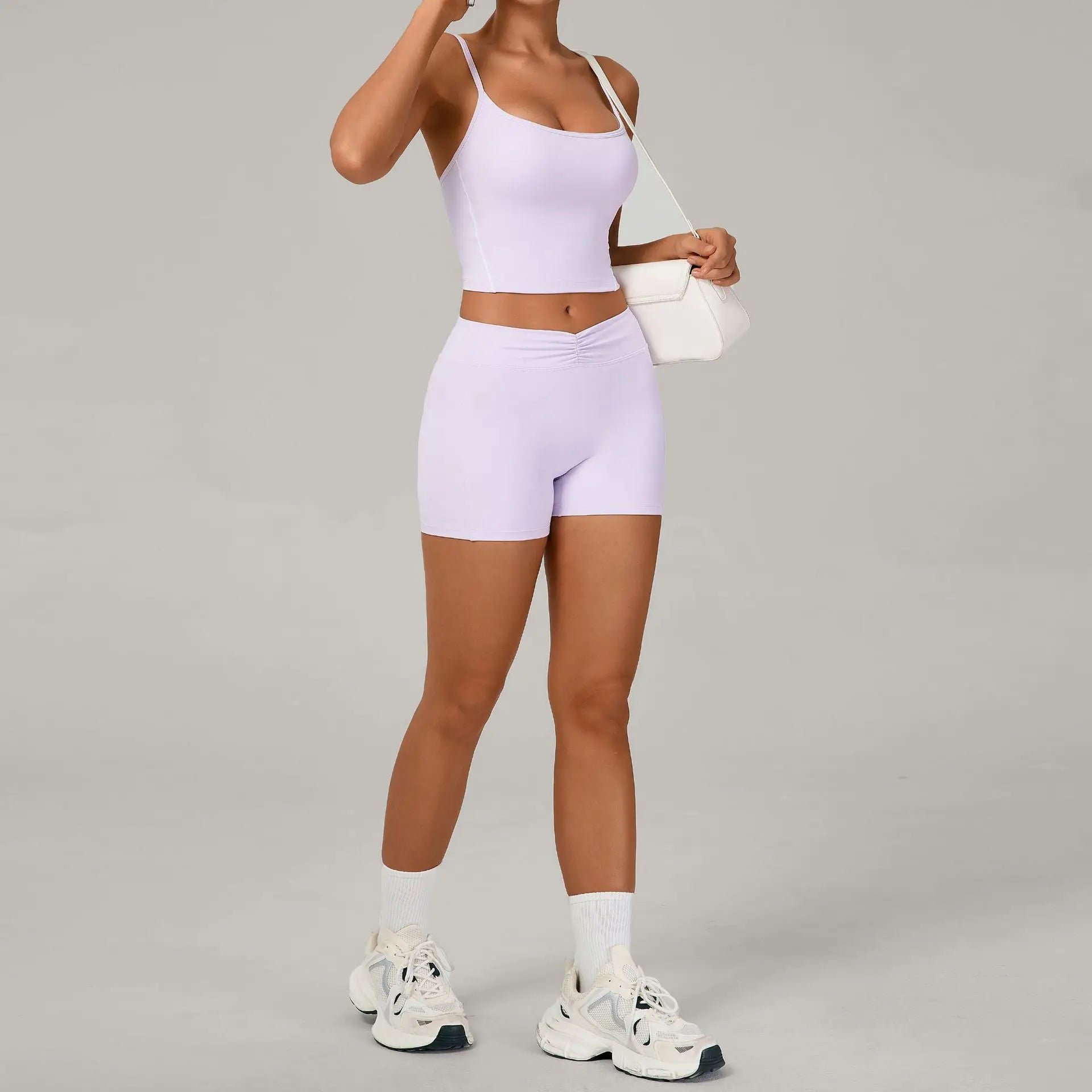 2 Pieces Yoga Sport Set Women Tracksuit Sports Bra Shorts Yoga Set Comfort Elastic Sportsuit Workout Outfit Fitness Gym Clothes