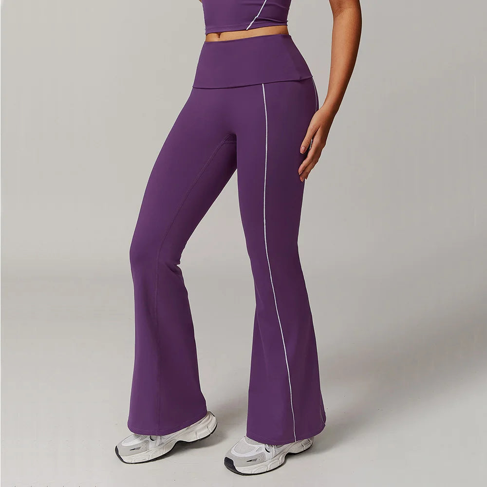 Fitness Bell-bottoms Women Sport Leggings High Waist Wide Leg Pants Yoga Leggings Gym Quick Dry Push Up Slim Pants Female Tights