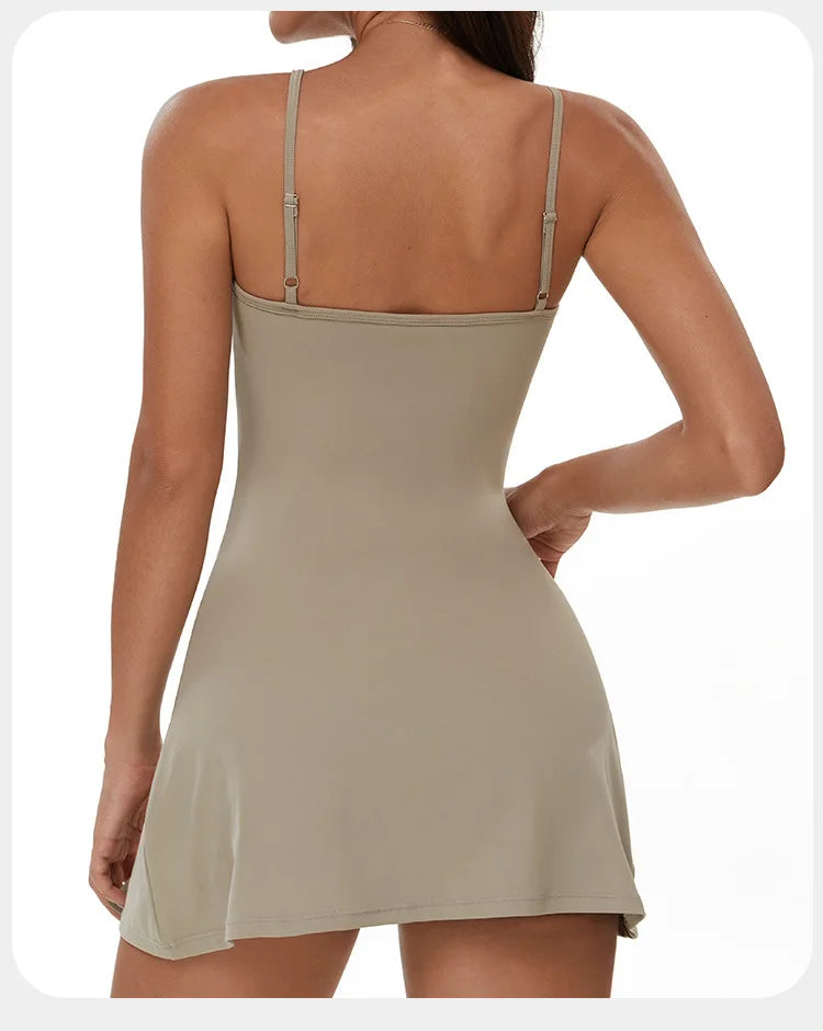Women's Yoga Rompers Backless One Piece Tummy Control Dress Jumpsuit Padded Sports Bra Romper Fashion Fitness Sportwear Bodysuit