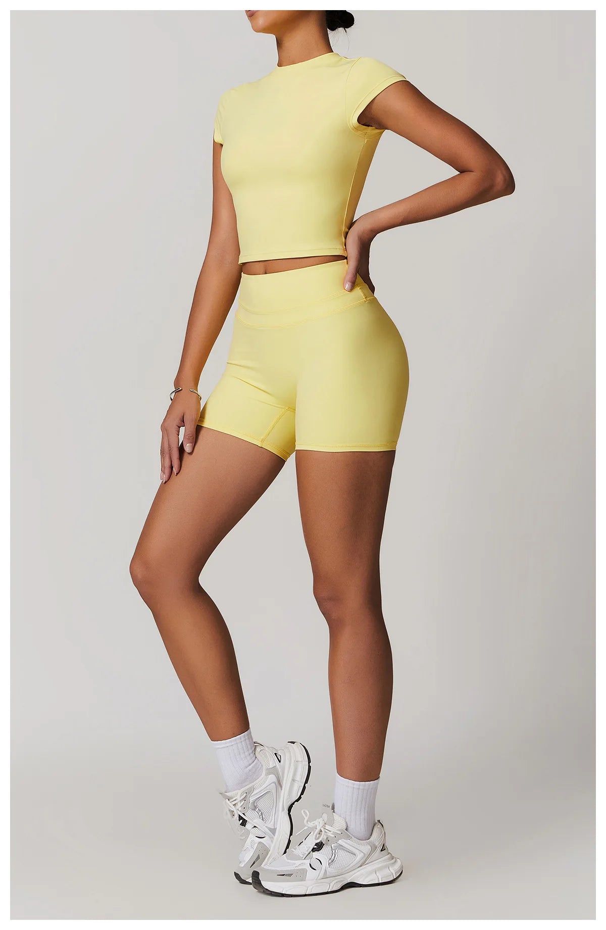 Yoga Suit 2PCS Sports Set Women Quick-Drying Gym Set Women Tracksuit Running Workout Short Sleeves Sports Yoga Clothing