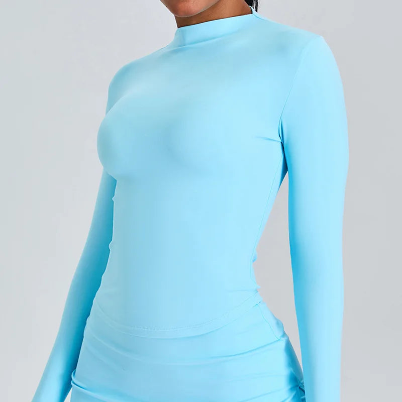 Yoga Shirts Women's Long Sleeve Top Running T-Shirt Push Up Workout Fitness Gym Sports Top Training Crop Top Solidcolor Clothes